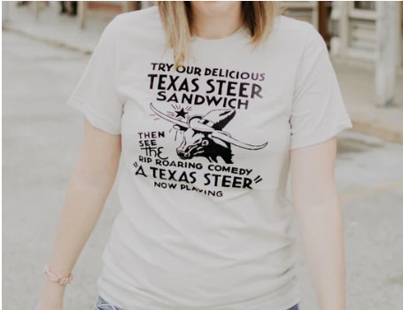 Original Cowgirl Clothing Texas Steer Sandwich Tee