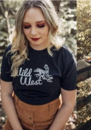 Original Cowgirl Clothing T-Shirt Wild West Vintage Tee Black
