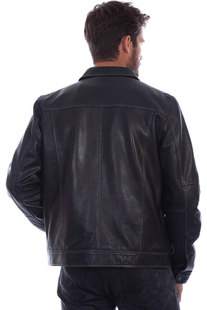 Scully Men's Vintage Leather Jacket Black Back