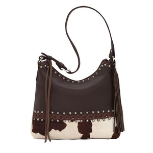 American West Handbag Wild Horses Collection: Leather Shoulder Pony Print Front