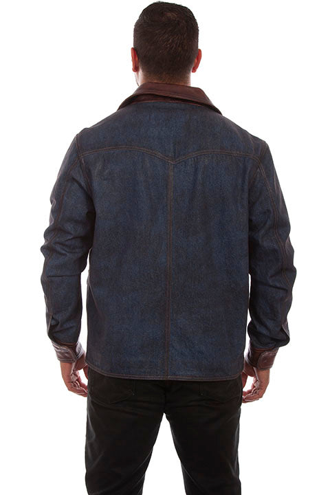 Men's Scully Denim and Leather Trim Jacket Front