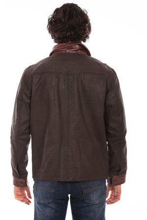 Scully Men's Canvas and Leather Trim Jacket Back