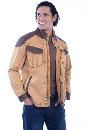 Scully Men's Canvas and Leather Trim Jacket Front