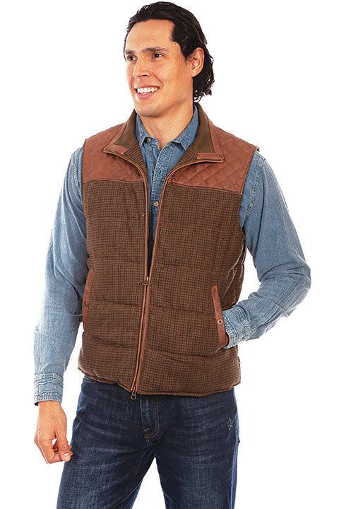 Scully Men's Leather Trim Vest Front