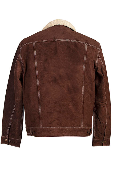 Scully Men's Leather Jacket Denim Style with Shearling Chocolate Back