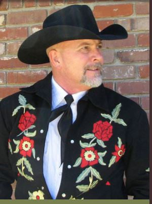 Vintage Inspired Western Jacket Mens Rockmount Ranch Wear Floral Embroidery Front