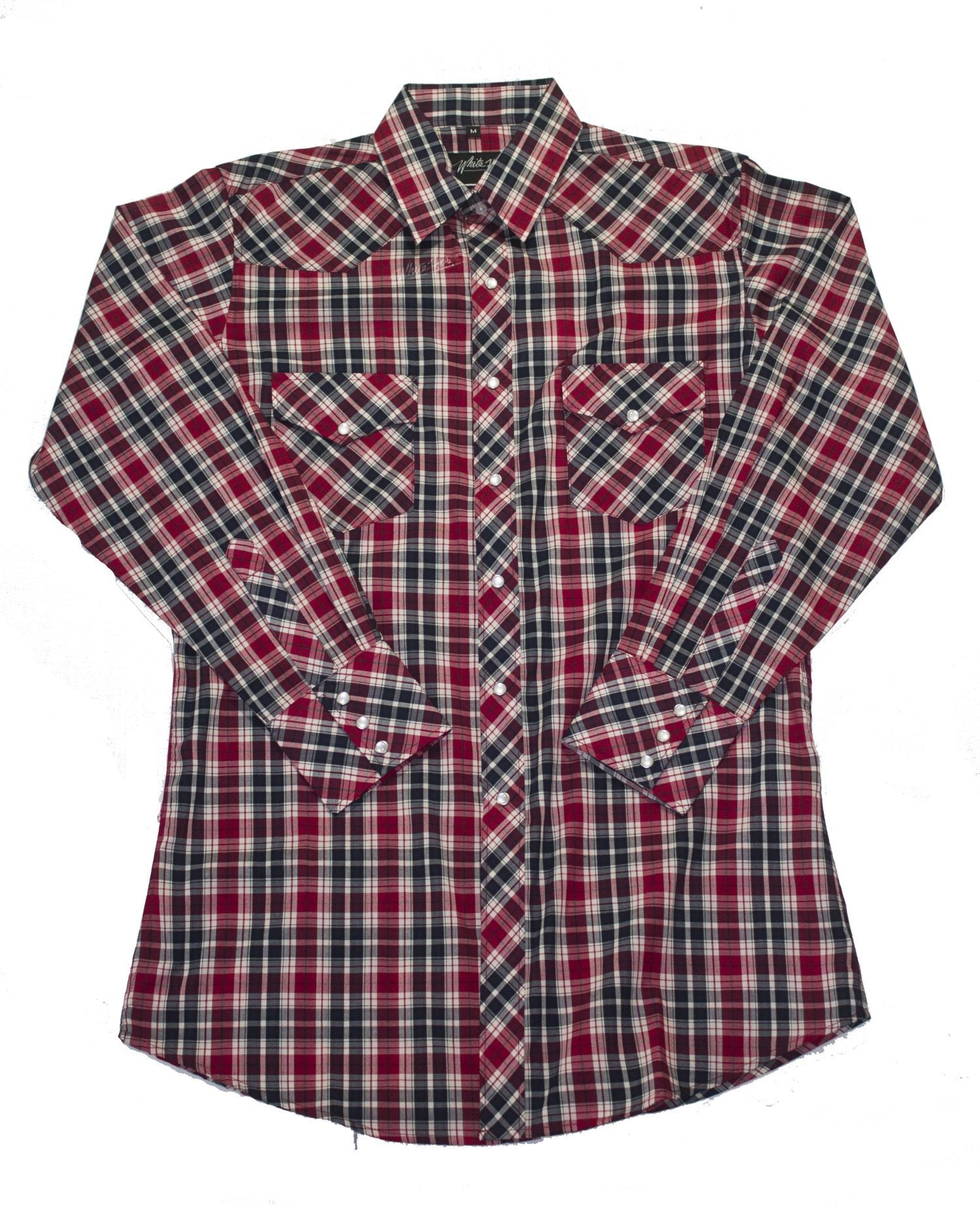 White Horse Apparel Men's Western Shirt Red Black