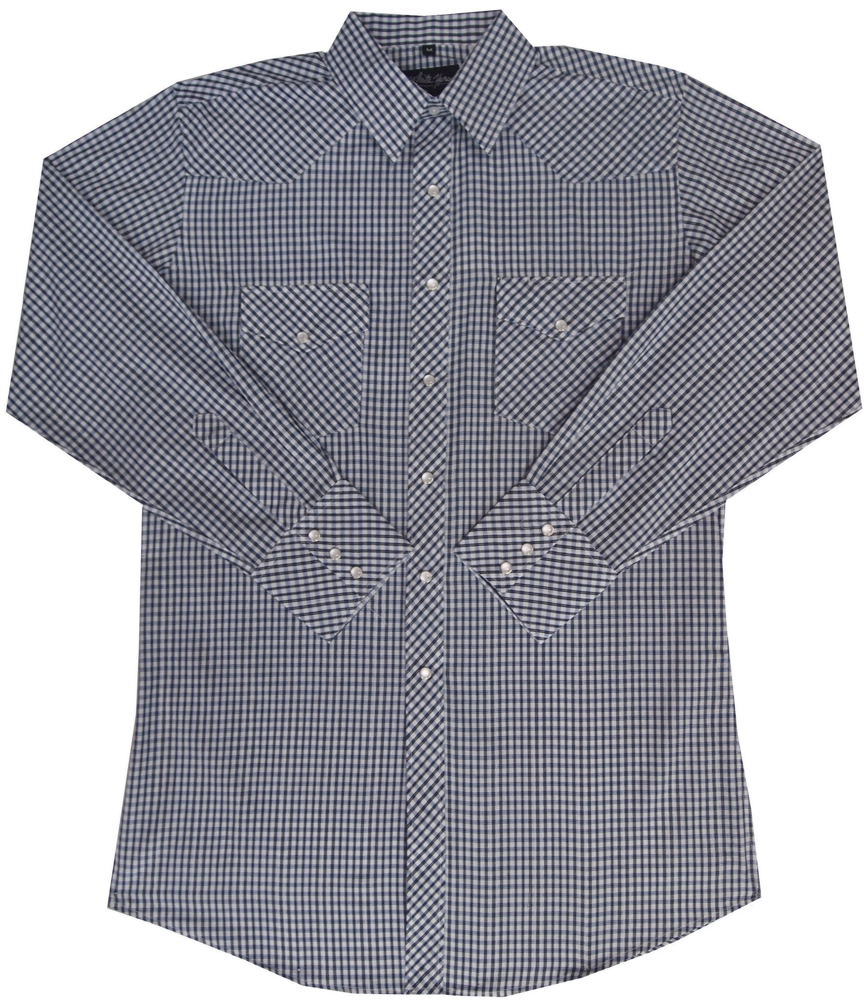 White Horse Apparel Men's Western Shirt Navy Blue Black