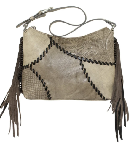 American West Handbag Gypsy Patch Shoulder Sand