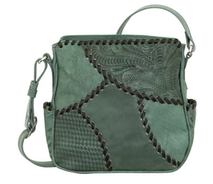 American West Gypsy Patch All Access Crossbody Front Light Turquoise