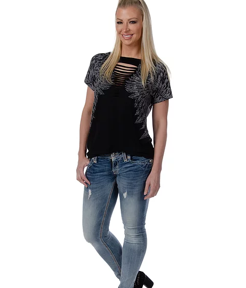 Liberty Wear Rise Above Top Black Front #117626