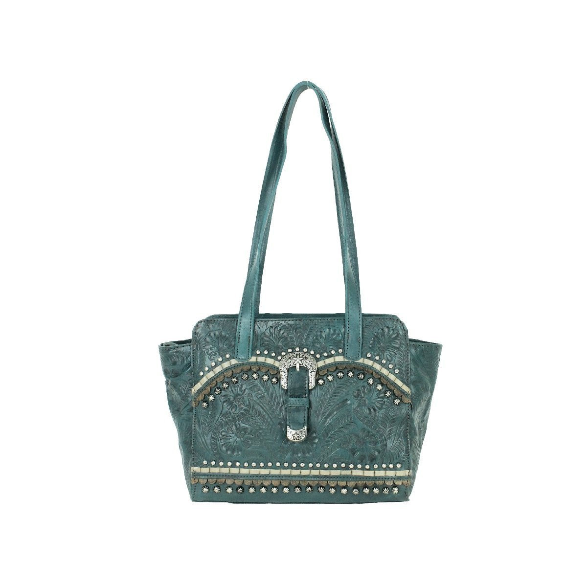 American West Blue Ridge Collection Concealed Carry Zip Top Tote Dark Turquoise Front