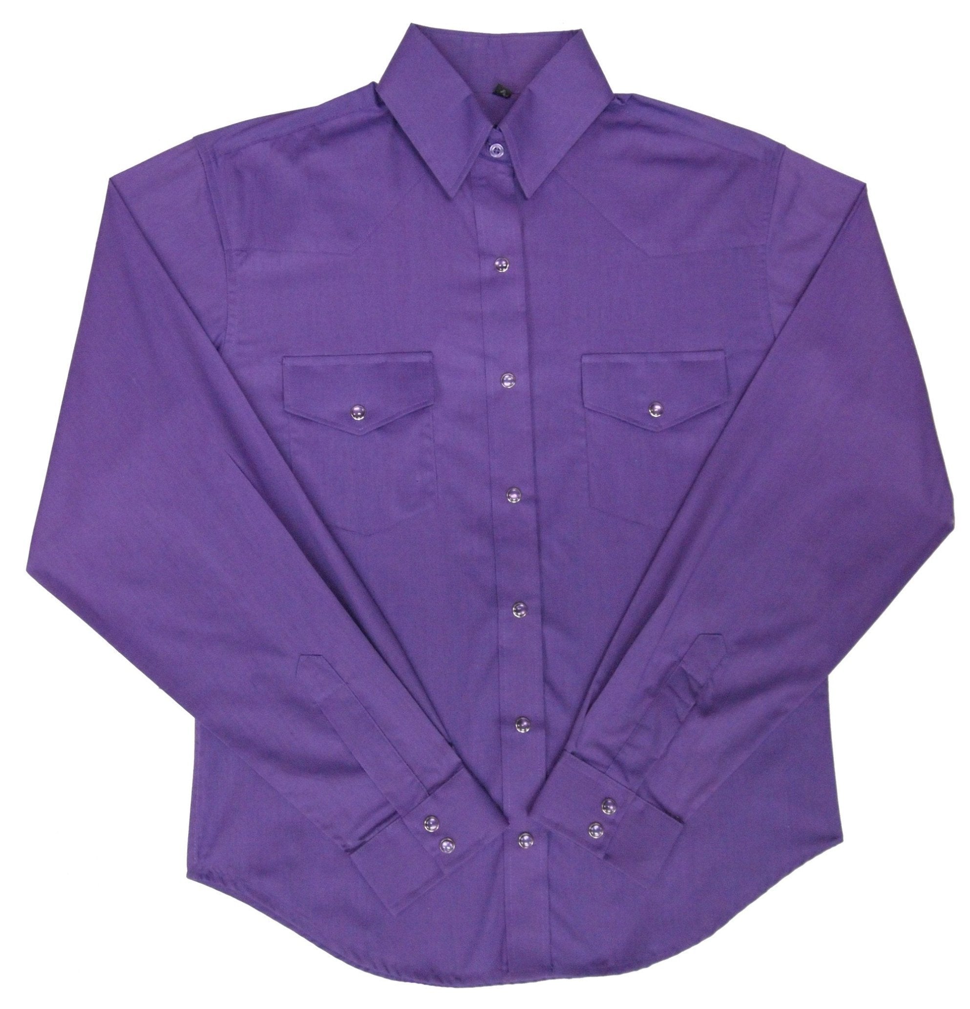 White Horse Apparel Women's Western Shirt Broadcloth Purple