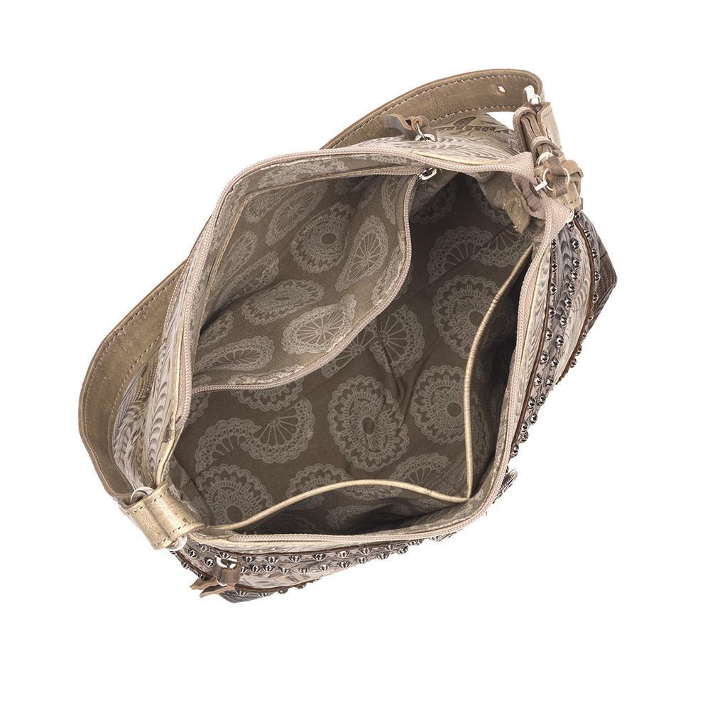 American West Handbag Saddle Ridge Collection: Zip Top Shoulder Interior