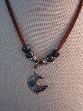 Necklace Eagle with Beads Brown
