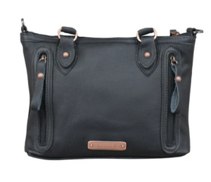 American West Handbag Hair on Hide Satchel Black Back