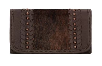 American West Handbag Cow Town Collection: Leather Tri-Fold Western Wallet