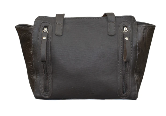 American West Handbag Hair on Hide Tote Concealed Carry Brindle Front