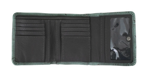 American West Handbag Tri-Fold Wallet with Concho Interior