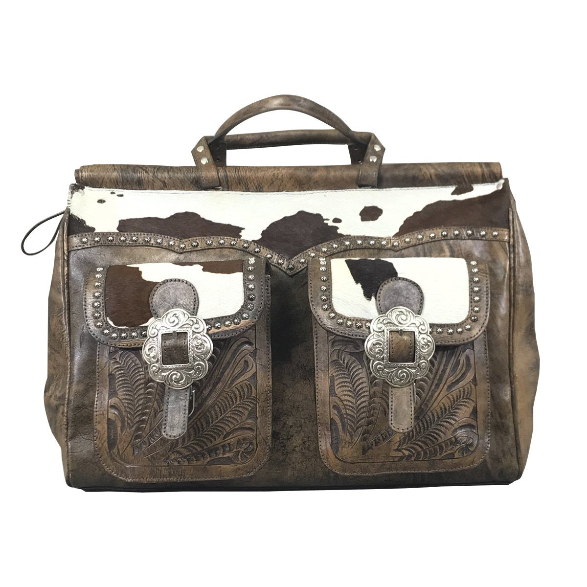 American West Pendleton Pony Hair On Hide Duffle Front Charcoal
