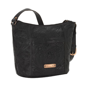 American West Handbag Hill Country Collection Black Tote Back