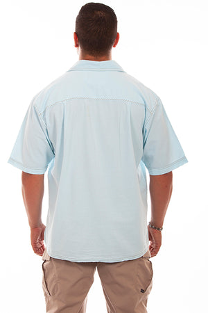 Farthest Point Collection Traveler Short Sleeve Aqua Sky Back