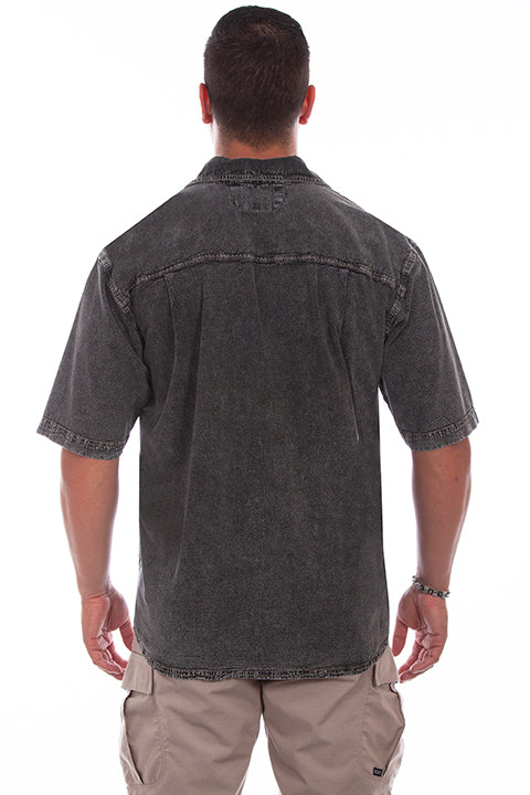 Farthest Point Collection Traveler Short Sleeve Distressed Black Front