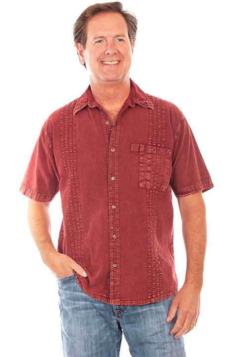 Farthest Point Collection Traveler Short Sleeve Burgundy Front