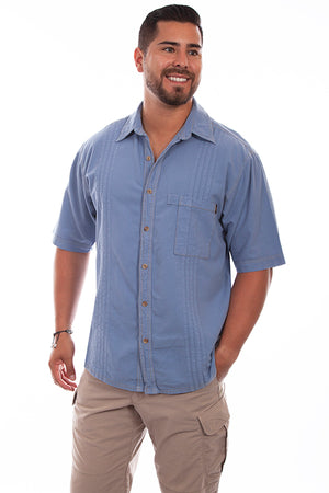 Farthest Point Collection Traveler Short Sleeve Citadel Blue Front