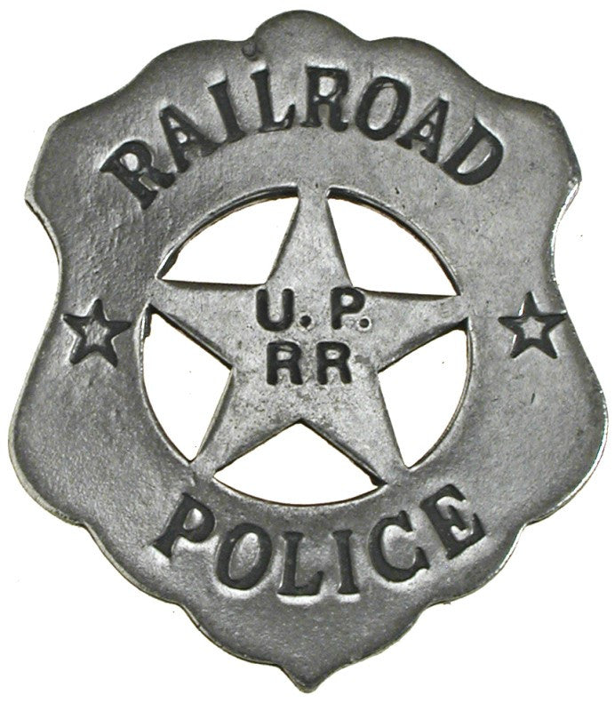 Historic Replica Badge Railroad Police U.P. RR Front