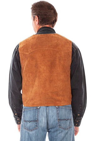 Scully Men's Suede Four Snap Vest Old Rust Back
