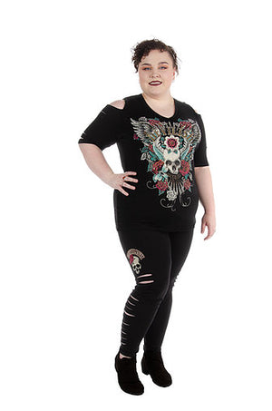 Liberty Wear Ladies' Leggings Devilish Skull 