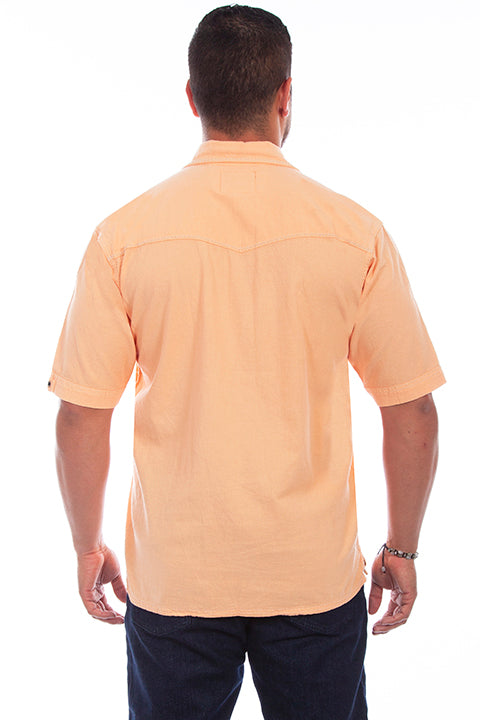 Farthest Point Collection Short Sleeve Palm Tree Papaya Front