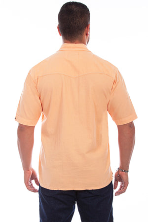 Farthest Point Collection Short Sleeve Palm Tree Papaya Back