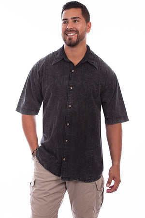 Farthest Point Collection Short Sleeve Trac Shirt Black Distressed Front