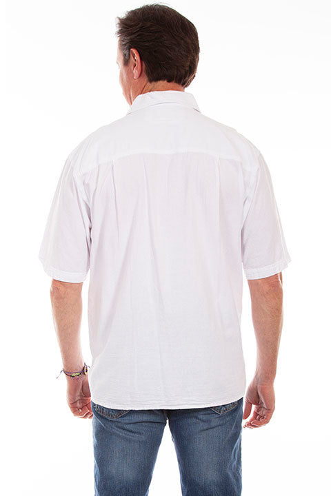 Scully Men's Farthest Point Calypso White Grey Back