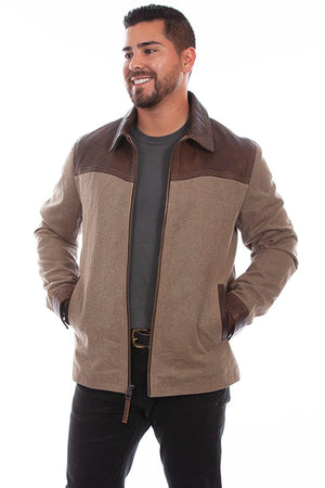 Scully Farthest Point Men's Cotton & Leather Trim Jacket Front