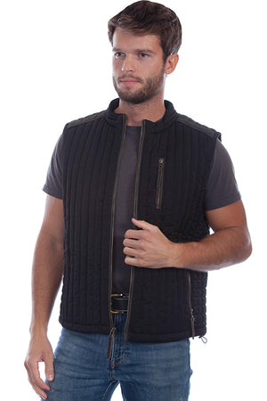 Scully Men's Farthest Point Ribbed Outdoor Vest Black Front