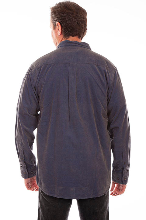 Scully Farthest Point Men's Blue Corduroy Shirt Front