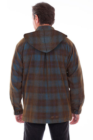 Scully Farthest Point Men's Hoodie Blue Brown Back