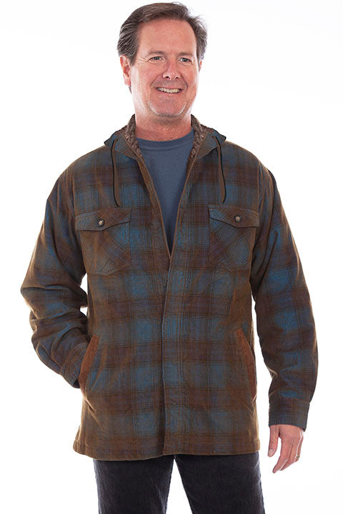 Scully Farthest Point Men's Hoodie Blue Brown Front