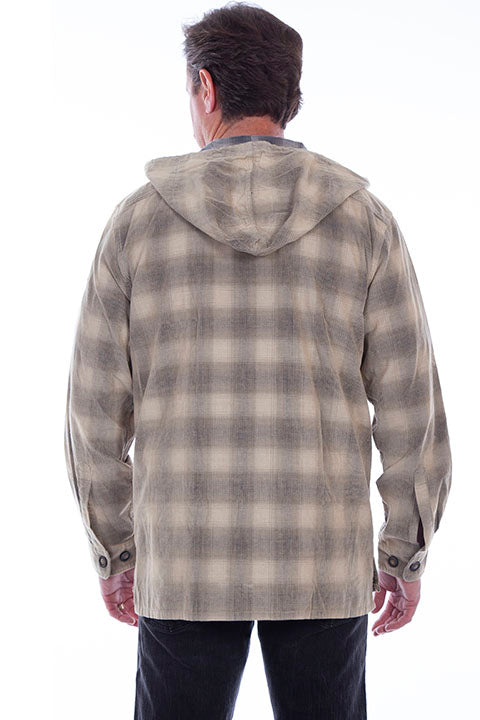 Scully Farthest Point Men's Hoodie Tan Plaid Front