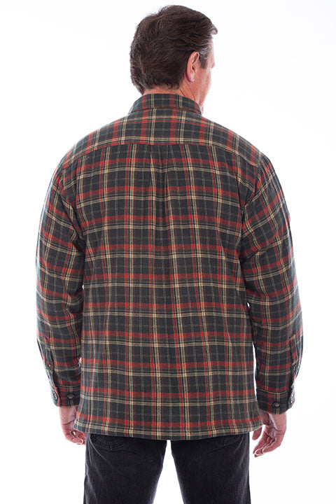 Scully Farthest Point Men's Flannel Plaid Shirt Forest Front