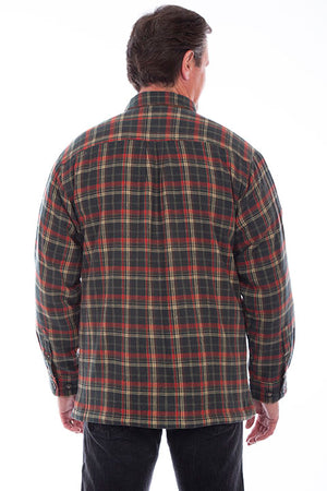 Scully Farthest Point Men's Flannel Plaid Shirt Forest Back