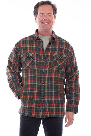 Scully Farthest Point Men's Flannel Plaid Shirt Forest Front