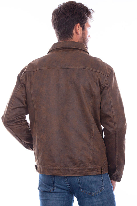 Scully Western Jacket Mens Leather Zip Southwestern Design