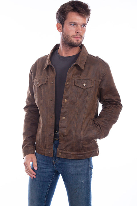 Scully Men's Faux Jean Jacket Corduroy Lining Front