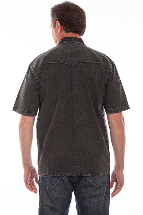 Scully Men's Farthest Point Short Sleeve Embroidered Horses Shirt Front