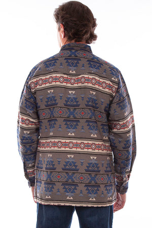 Scully Men's Farthest Point Aztec Blue Shirt Jacket Back