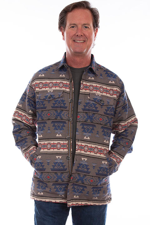 Scully Men's Farthest Point Aztec Blue Shirt Jacket Front